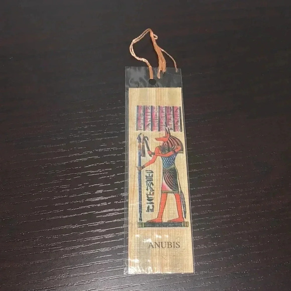 Papyrus Bookmark + 1 Wooden Ruler Egyptian letters - Picture 3 of 4